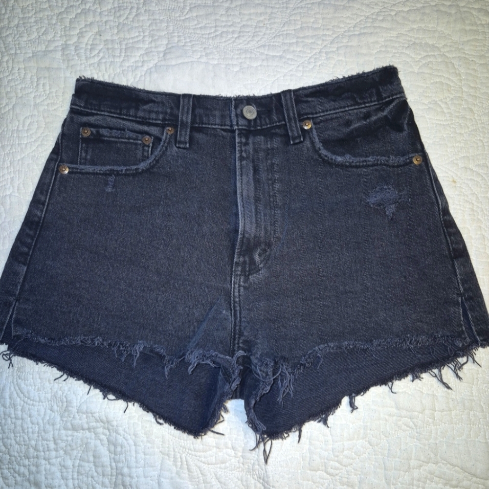 Abercrombie Black Denim Shorts Size 27